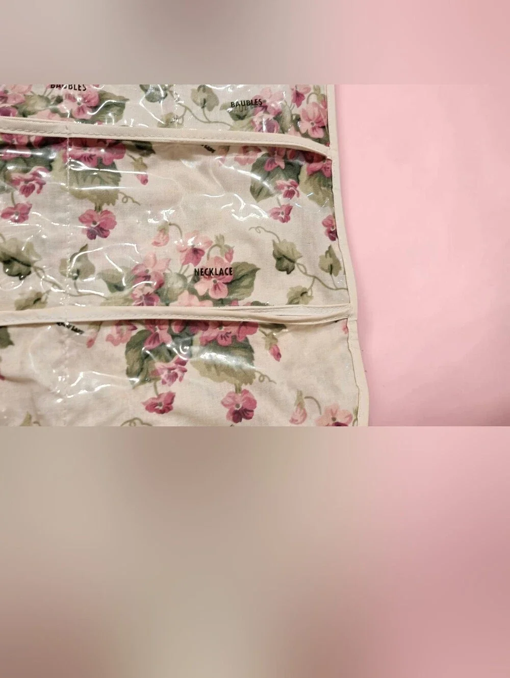 Floral Over-the-Door Hanging Jewelry  Organizer - Pink Floral